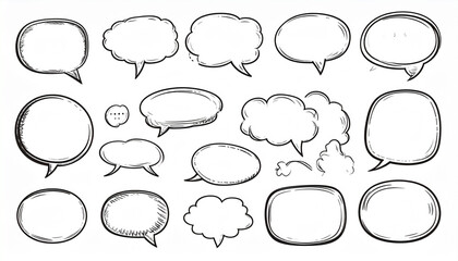 Fototapeta premium Speech Bubble Brushstroke Set