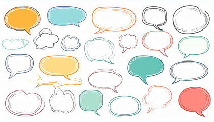 Fototapeta premium Speech Bubble Brushstroke Set