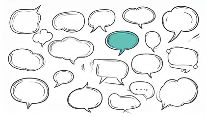 Obraz premium Speech Bubble Brushstroke Set