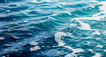 abstract blue water waves ripples bubbles foam