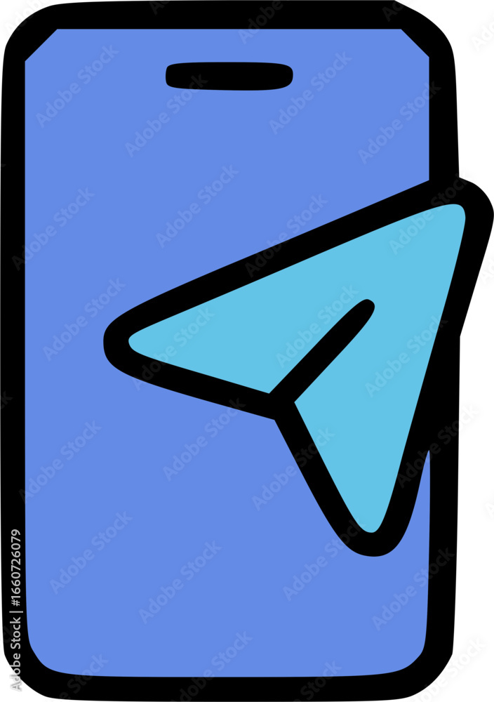 Poster Smartphone with a message icon, showing a sending or receiving message.