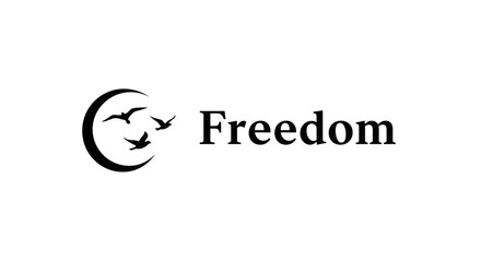 Fototapeta premium The enduring power of freedom represented by soaring birds within a crescent moon symbolizing hope growth and liberation for all people seeking a better future