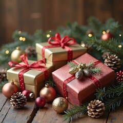 christmas tree and gifts