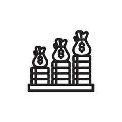 Financial Growth:  Illustrative Representation of Increasing Wealth and Investment Returns