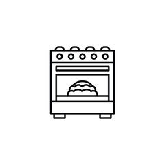 Oven Icon: A Simple Line Drawing of a Kitchen Oven