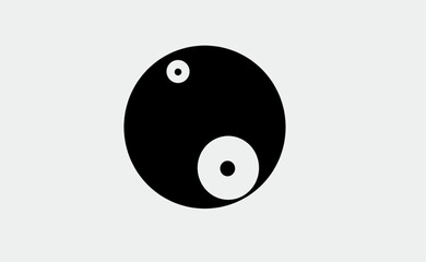 BLACK AND WHITE CIRCULAR SYMBOL DESIGN