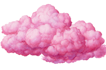 A vibrant, fluffy, pink cumulus cloud