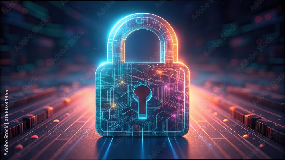 Poster digital hologram lock with macro details and standard features v2