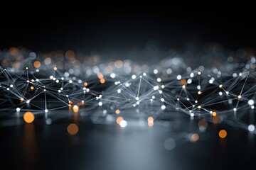and keyword list based on the image

 Glowing Network Connects Nodes in the Dark.