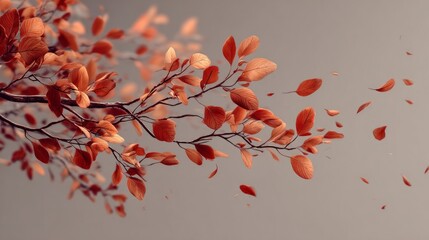 Autumn leaves falling softly