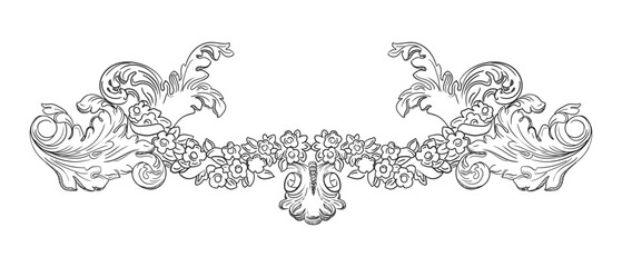 Hand drawing border decorative abstract flourish illustration