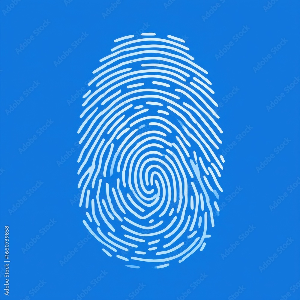 Aufkleber fingerprint identification and biometric security technology concept with abstract swirling pattern 