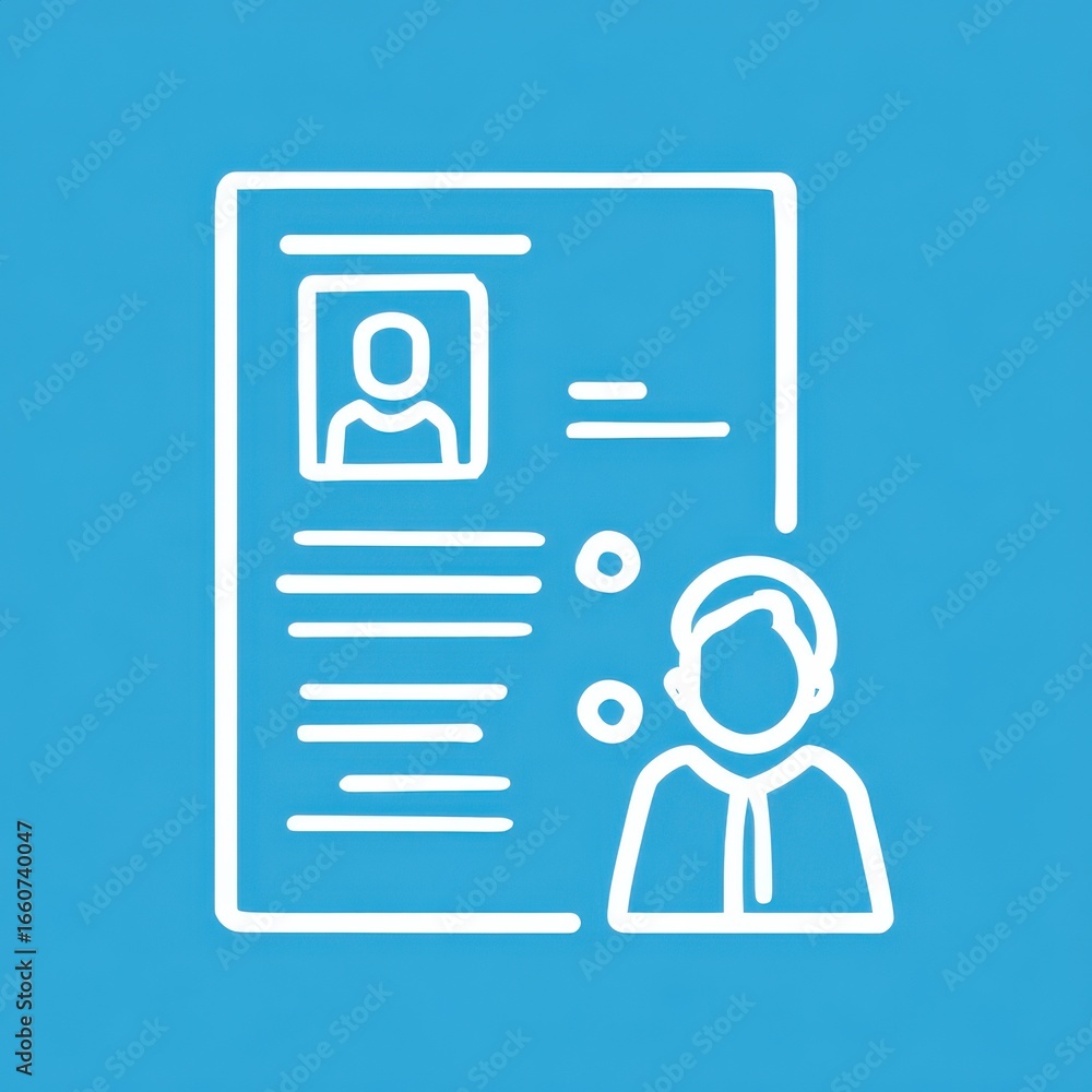 Aufkleber detailed profile information and personal details displayed on a document or digital interface repre