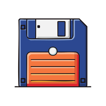 Floppy Disk Illustration: Vintage Computer Storage Media