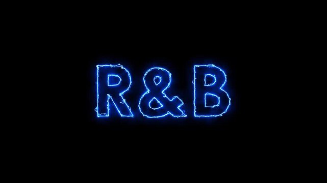 RnB Jazz neon text animated neon icon text RnB Jazz 4k croma looping