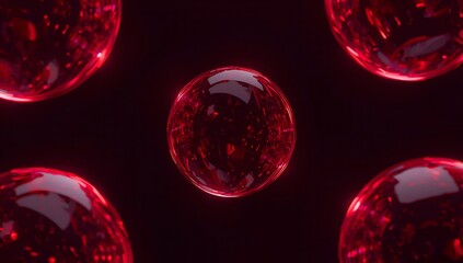 Glowing Red Orbs in Dark Space