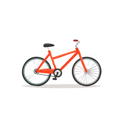 Fototapeta premium Red Bicycle Vector Illustration, Minimalist Transportation Design, Simple Modern Bicycle Design