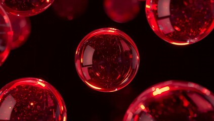 Glowing Red Orbs in Dark Space