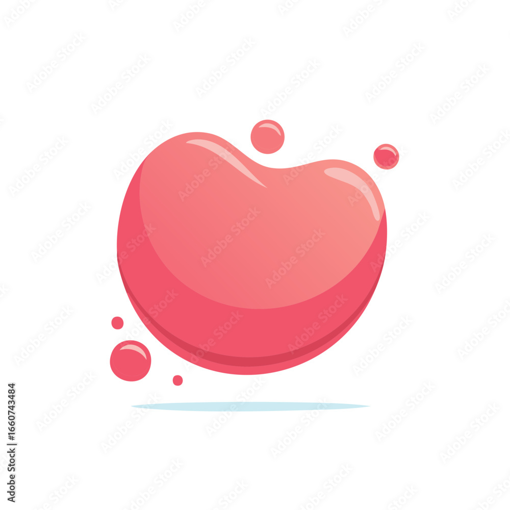 Aufkleber abstract pink blob design element with small bubbles and subtle shadow