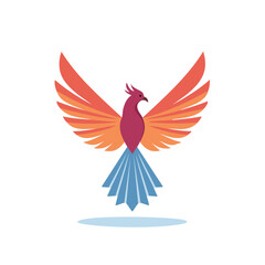 Fototapeta premium Stylized Phoenix Icon Graphic Design with Elegant Wing Design Elements