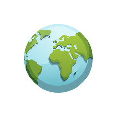 Illustration of a Globe Showing Continents and Oceans for World Geography and Exploration