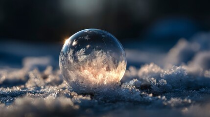 Clear sphere on snow
