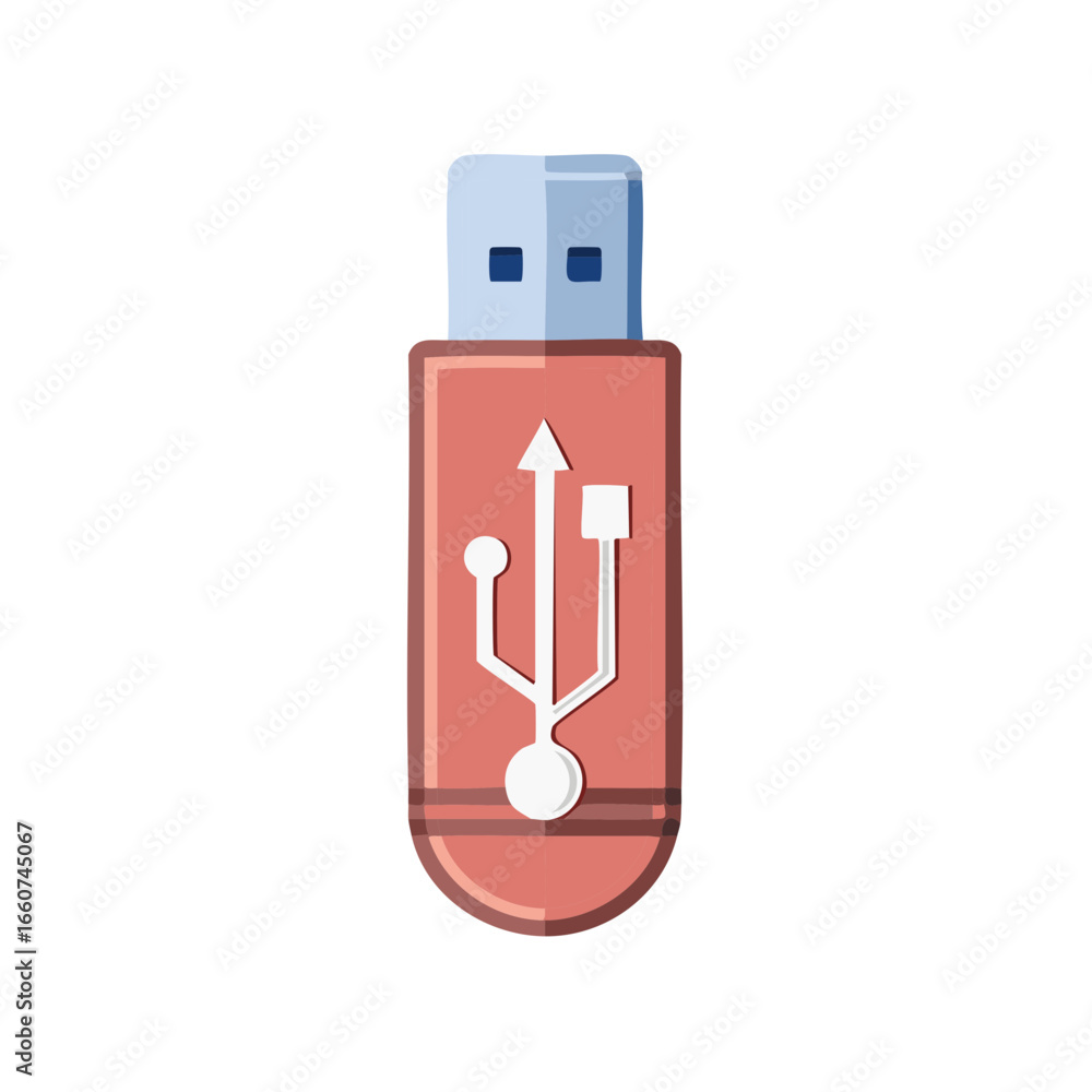Poster minimalistic digital memory stick illustration usb data storage device icon