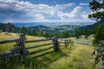 Beautiful summer landscape in the mountains. View from the top of the mountain.