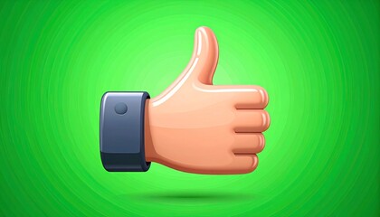 Thumb up hand. Good, great job, well done. Concept of approval with a green screen