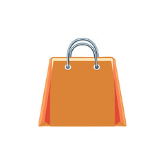 Stylish Orange Shopping Bag with Blue Handles for Retail Sales and Promotions