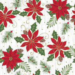 New Christmas design Poinsettia seamless wallpaper 2026