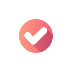 Approved Check Mark, Rounded Circle, Modern Design Style, Positive Confirmation, Gradient Colors