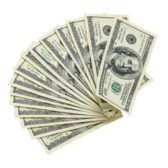 Fan of US Hundred Dollar Bills Financial Wealth and Savings