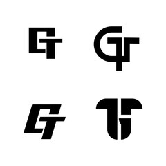 Obraz premium Geometric Letter GT Logo Designs