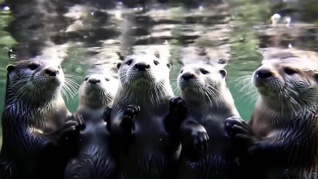 five small river otter
