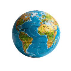 Fototapeta premium Detailed Earth Globe School Map Showing Continents and Oceans