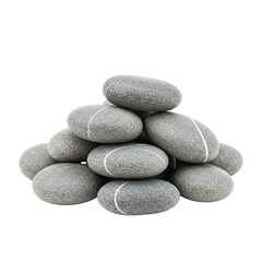 Fototapeta premium Smooth Grey Natural River Stones Stacked White Line Pebbles
