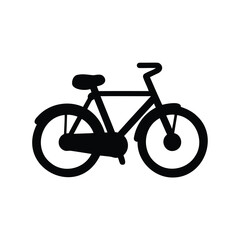 Fototapeta premium A simple black and white silhouette of a bicycle, a transportation symbol