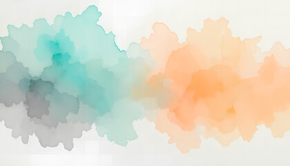 Obraz premium Abstract watercolor splash art in orange and teal