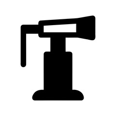 Monochrome illustration of a vintage telephone with a unique design and silhouette