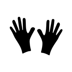 Obraz premium Simple vector graphic depicting a pair of hands in black silhouette