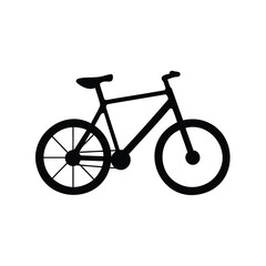 Obraz premium Simplified black bicycle icon against a white background with visible details