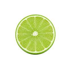 Bright Green Lime Slice Citrus Fruit Cross Section Fresh Ingredient