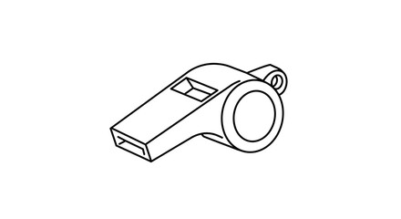 Simple Black and White Whistle Illustration on White Background