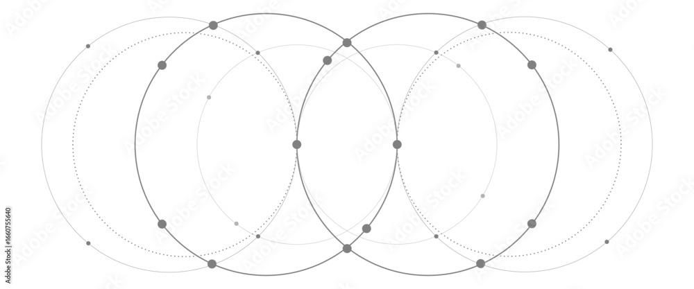 Poster vector creative technology design with circles dots connection concept.