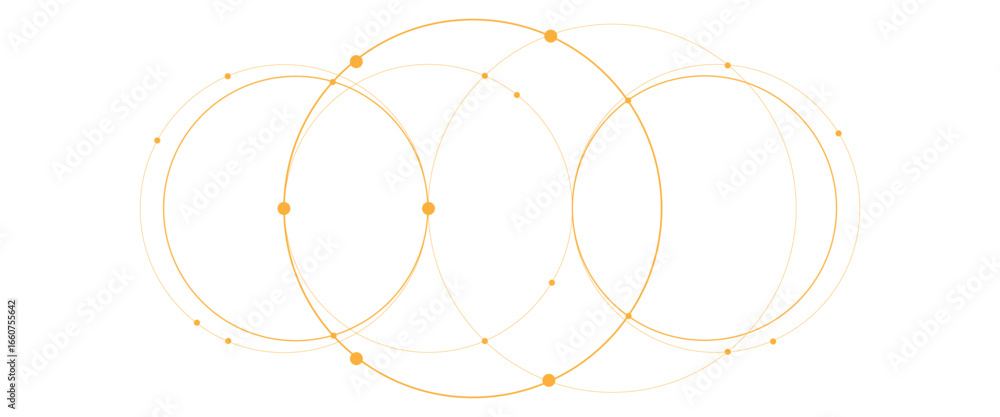 Poster vector creative technology design with circles dots connection concept.