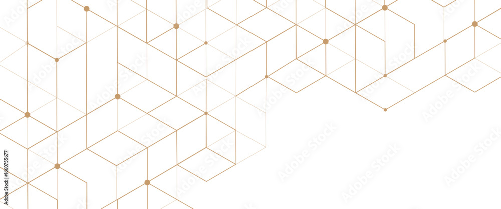 Poster vector graphic design element with with hexagonal digital geometric science and connection concept