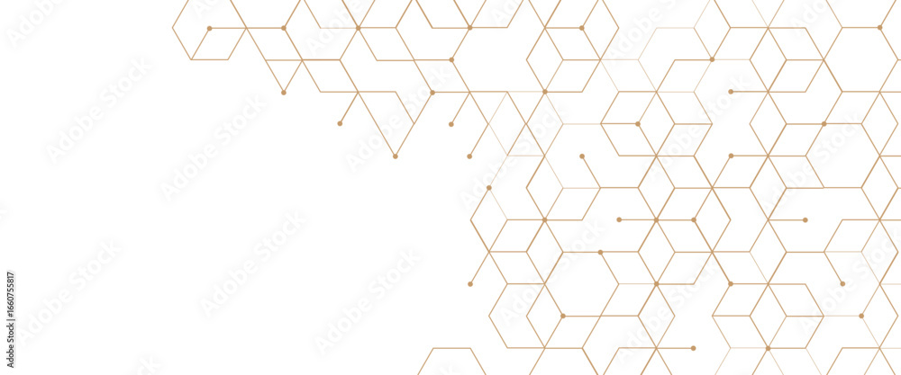 Poster vector graphic design element with with hexagonal digital geometric science and connection concept