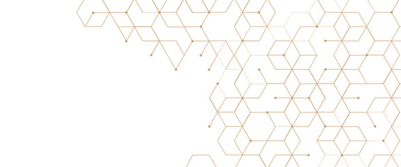 Vector graphic design element with with hexagonal digital geometric science and connection concept