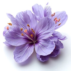 Saffron Flower isolated on white background.